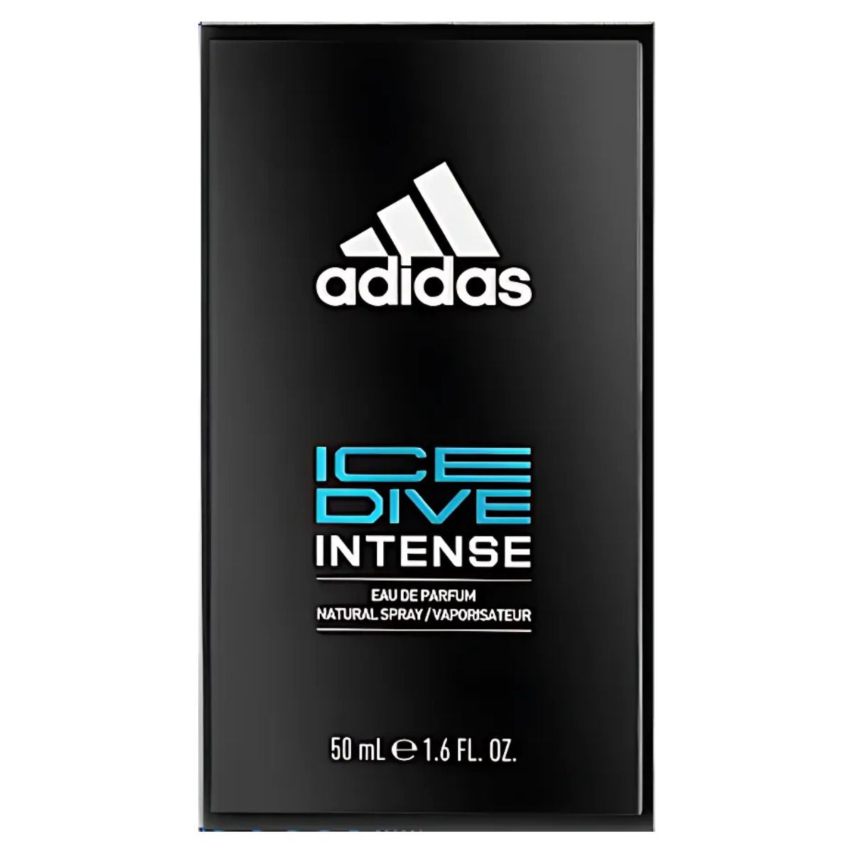 Adidas - Ice Dive Intense Natural Spray, 50ml, comes in a sleek black box with white and blue text—a bold men’s fragrance that stands out in any collection. Adidas - Ice Dive Intense Natural Spray, 50ml, comes in a sleek black box with white and blue text—a bold men’s fragrance that stands out in any collection.