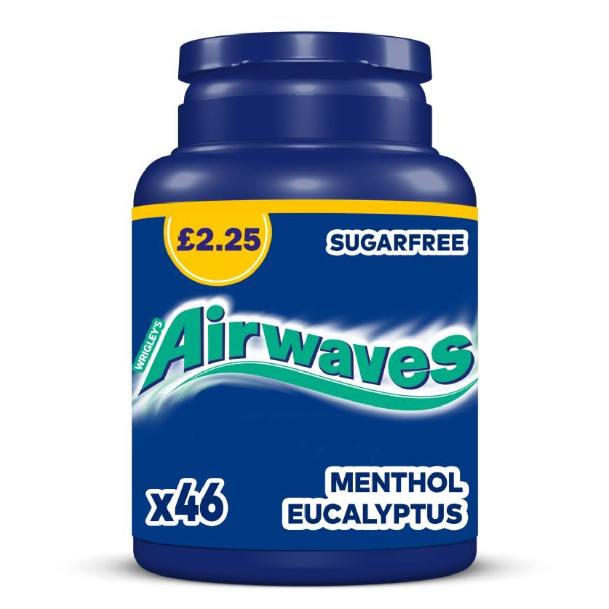 Airwaves - Menthol & Eucalyptus Sugarfree Chewing Gum Bottle - 46pcs, 60 capsules. Airwaves - Menthol & Eucalyptus Sugarfree Chewing Gum Bottle - 46pcs, 60 capsules.