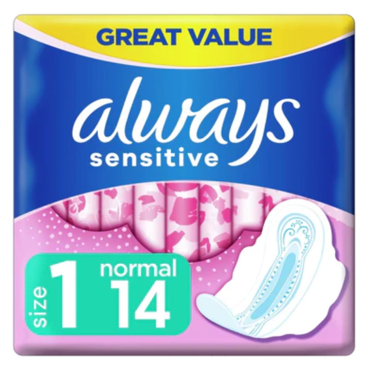 Always - Sensitive Normal Ultra (Size 1) Sanitary Towels Wings - 14 Pads