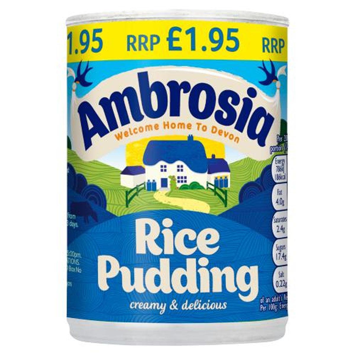 A 400g can of Ambrosia - Rice Pudding - 400g.