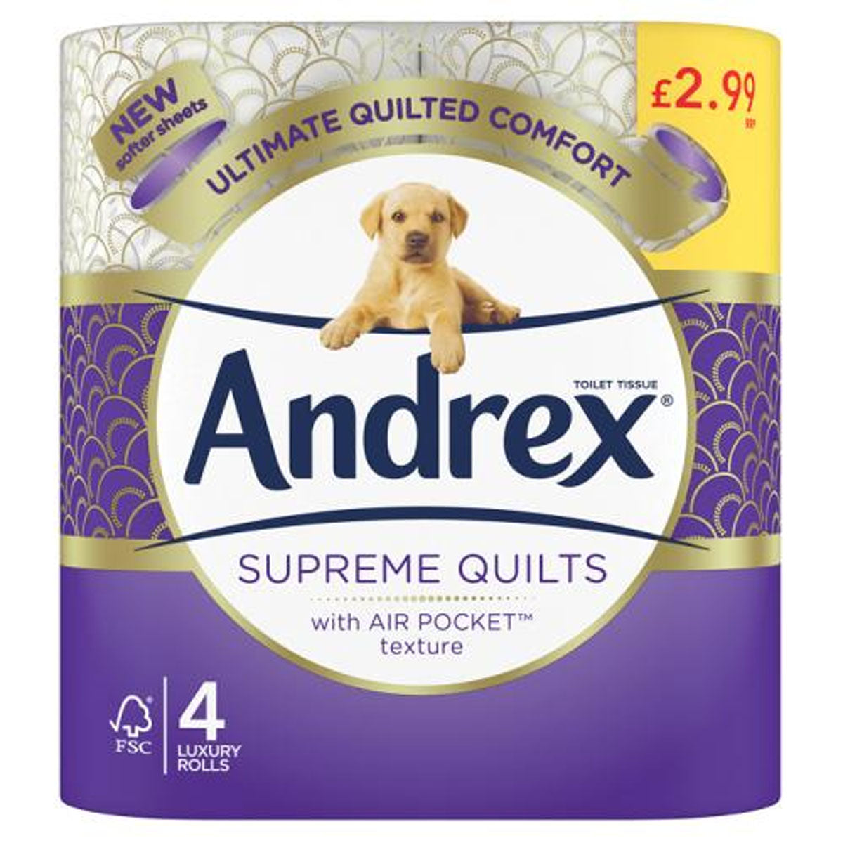 Andrex - Supreme Quilts Toilet Tissues - 4 Rolls - Continental Food Store