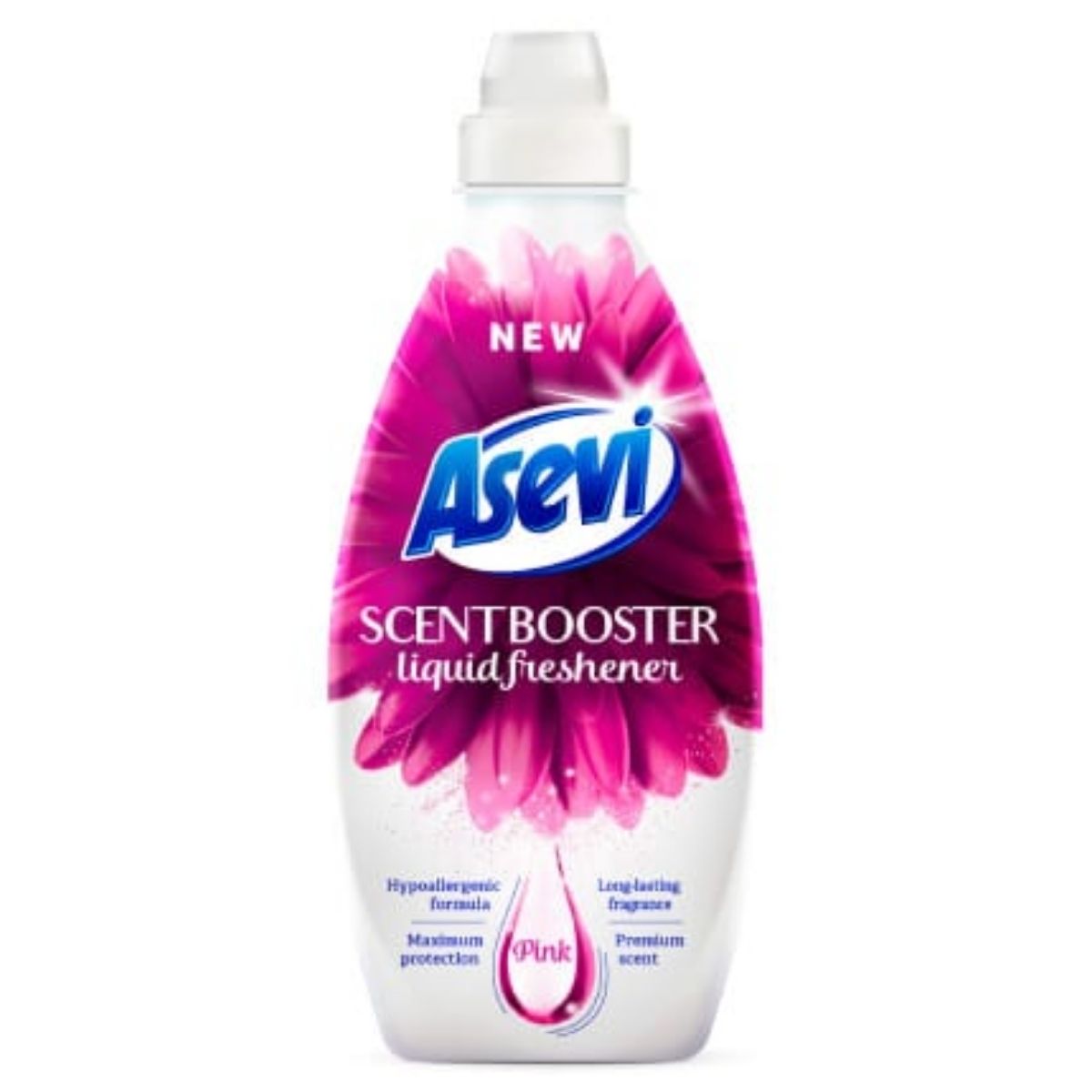 Asevi - Pink Scent Booster Liquid Freshener (720ml) features a hypoallergenic formula, long-lasting fragrance, fabric protection, and a pink floral design for maximum freshness. Asevi - Pink Scent Booster Liquid Freshener (720ml) features a hypoallergenic formula, long-lasting fragrance, fabric protection, and a pink floral design for maximum freshness.