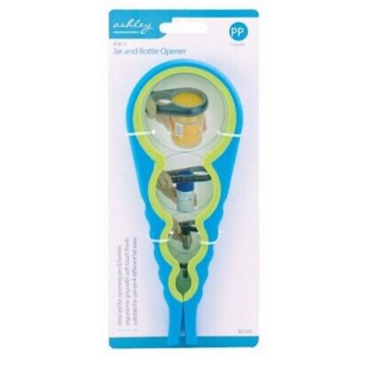 Ashley - 4 in1 Multi-Purpose Hand Jar Bottle Lid Opener in packaging. Ashley - 4 in1 Multi-Purpose Hand Jar Bottle Lid Opener in packaging.