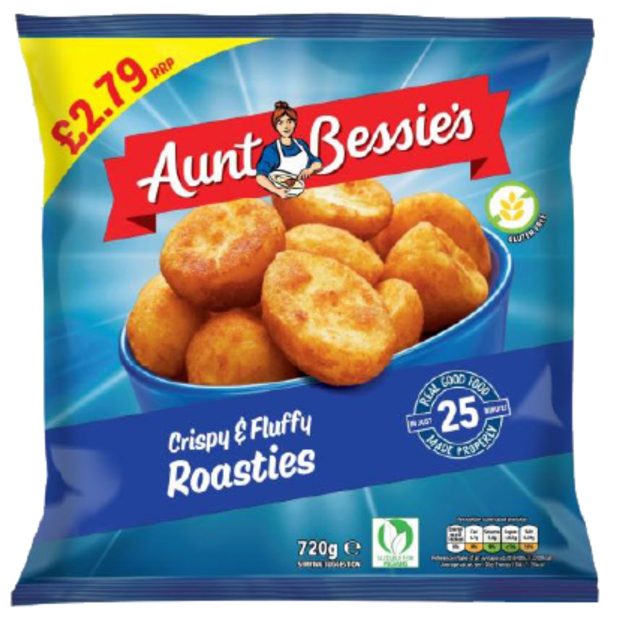 Aunt Bessie's crispy & fluffy roasties. Aunt Bessie's crispy & fluffy roasties.