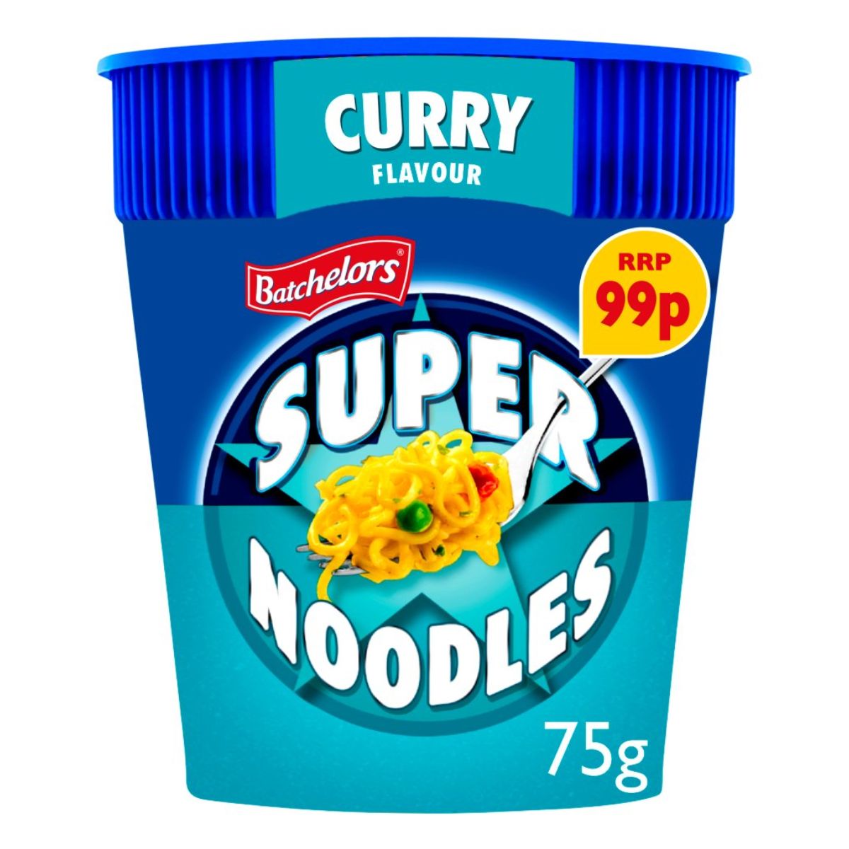 A cup of Batchelors - Super Noodles Curry Flavour - 75g.