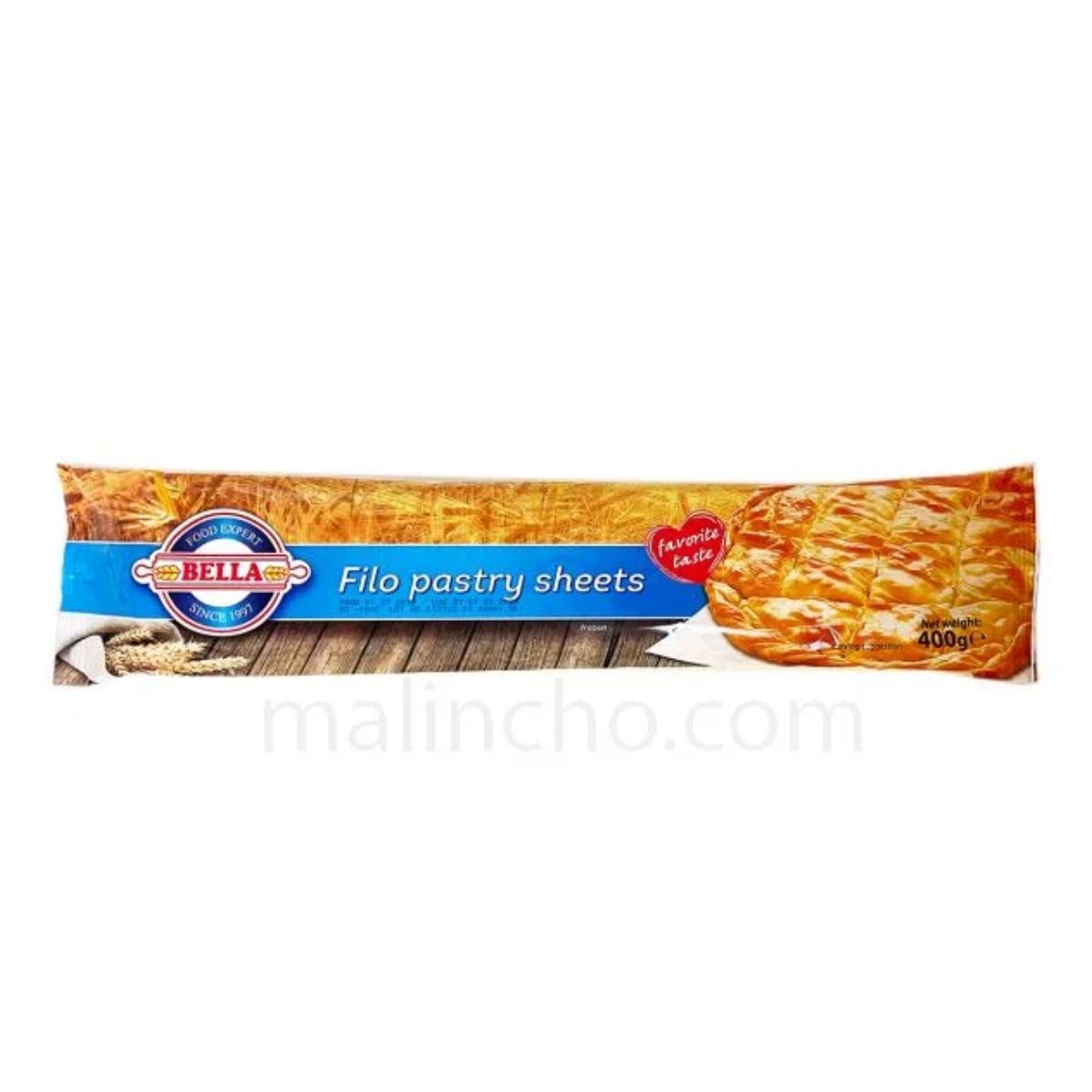 A bag of Bella - Pastry Sheets - 400g with a label on it.