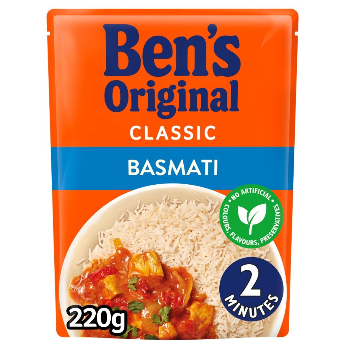 Bens Original - Basmati Microwave Rice - 220g classic basmati rice.
