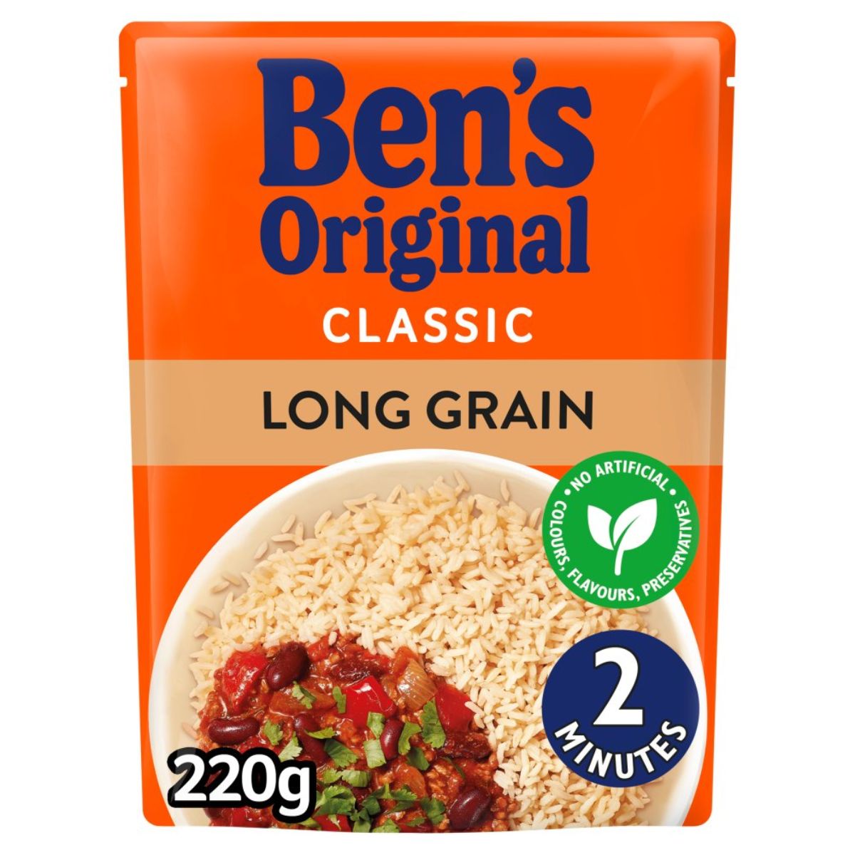 Bens Original - Long Grain Microwave Rice - 220g. Bens Original - Long Grain Microwave Rice - 220g.