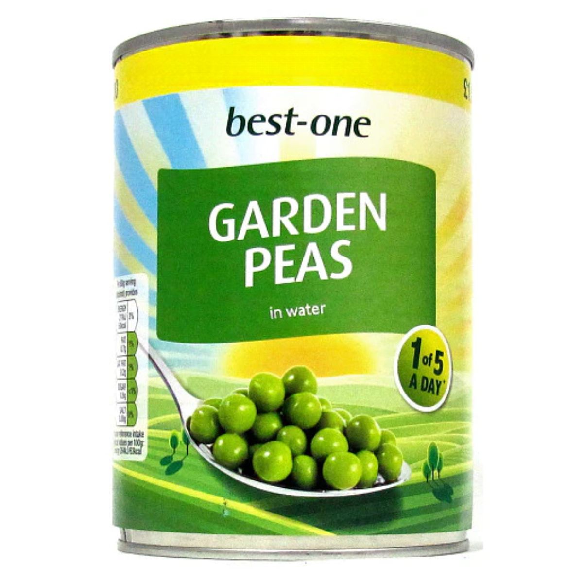 A can of Best One - Garden Peas - 560g in water. A can of Best One - Garden Peas - 560g in water.