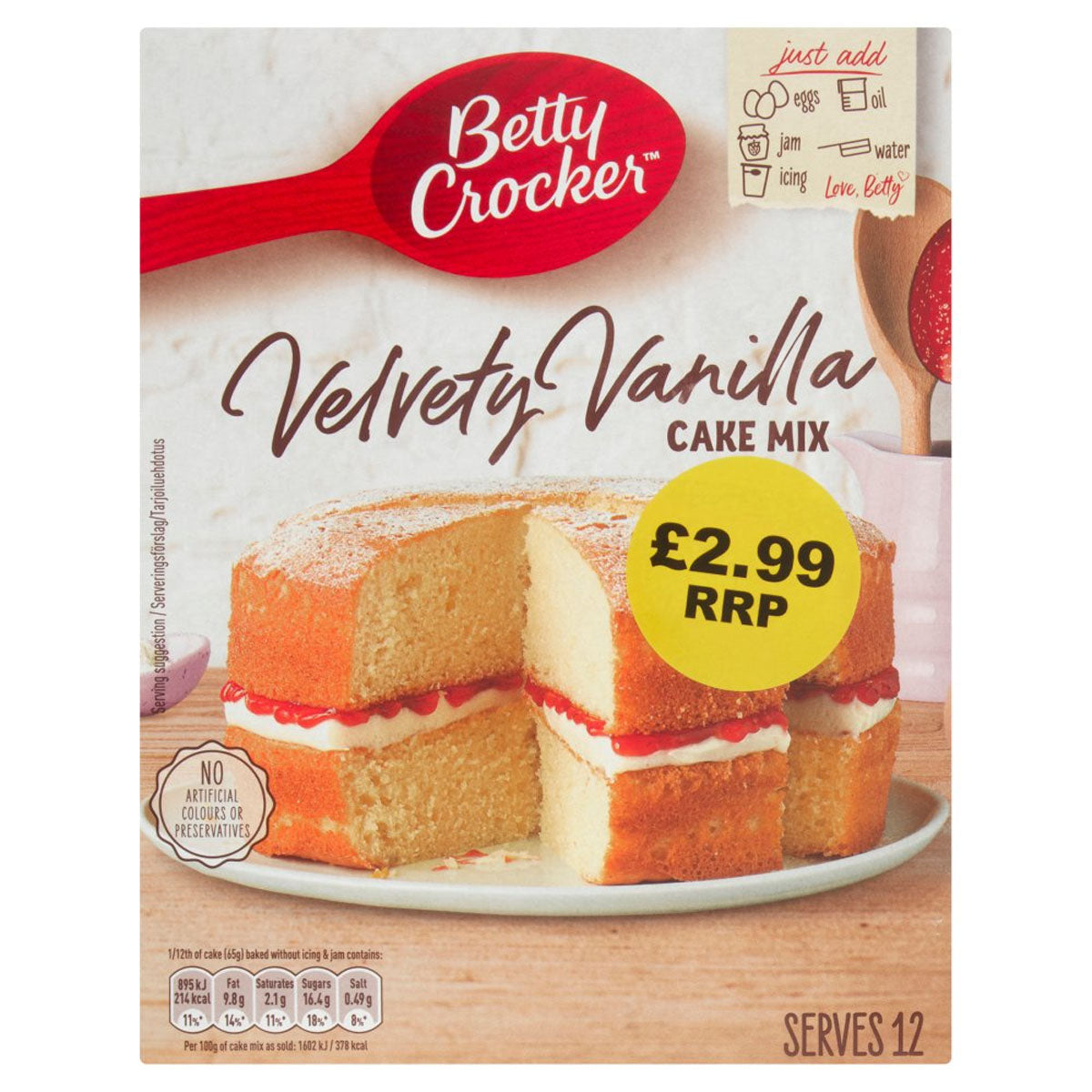 Betty Crocker - Velvety Vanilla Cake Mix - 425g - Continental Food Store