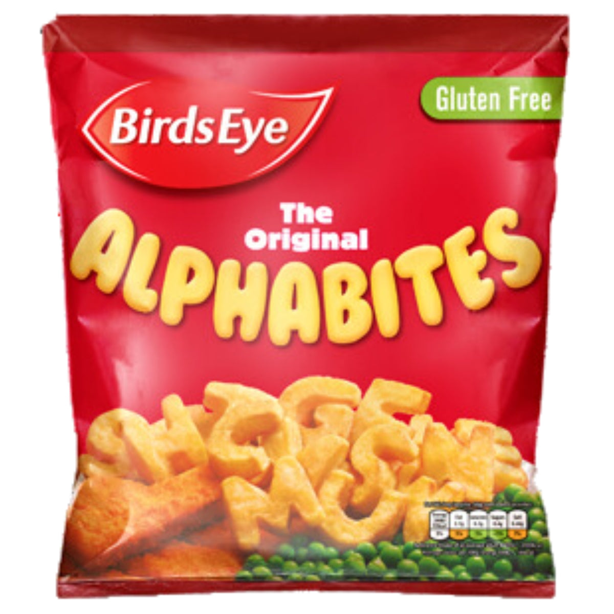 A bag of Birds Eye Alphabites - 456g. A bag of Birds Eye Alphabites - 456g.