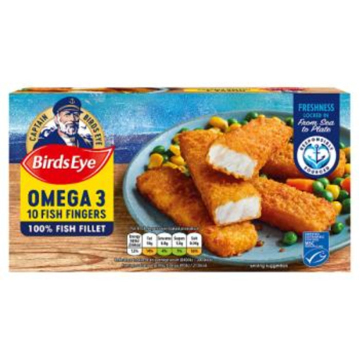 Bird's Eye - Omega 3 10 Fish fingers - 280g. Bird's Eye - Omega 3 10 Fish fingers - 280g.