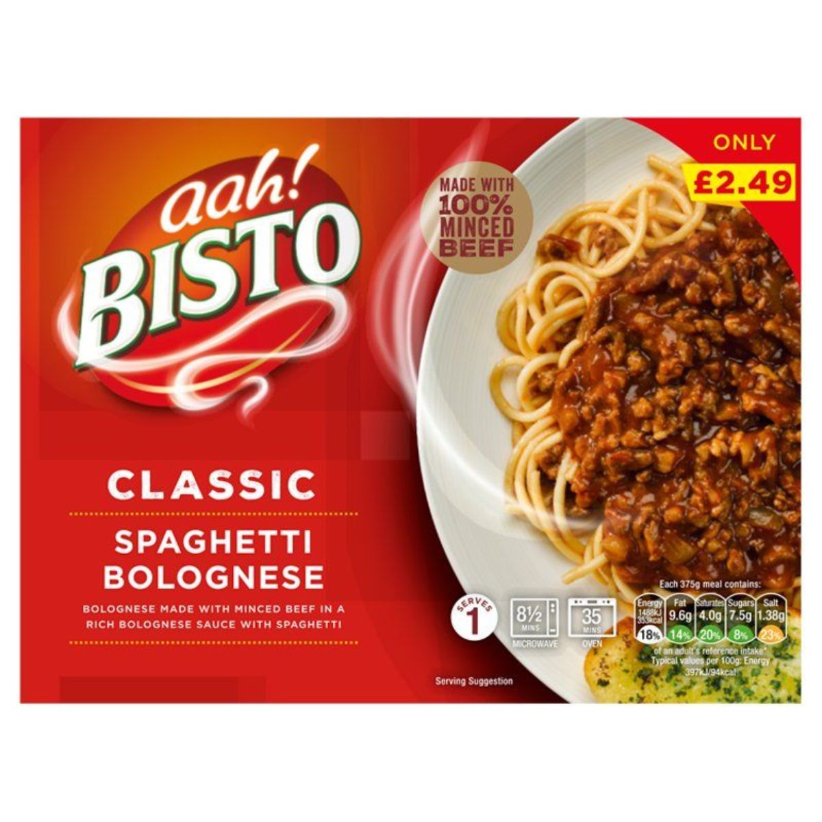 A box of Bisto - Classic Spaghetti Bolognese - 375g. A box of Bisto - Classic Spaghetti Bolognese - 375g.