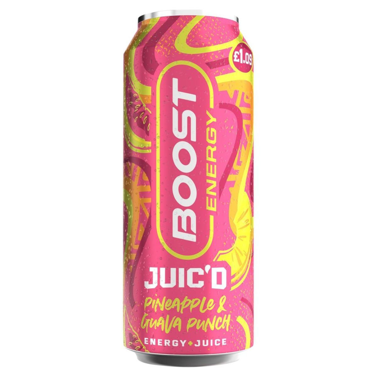 Boost - Energy Juice Pineapple & Guava Punch - 500ml can.