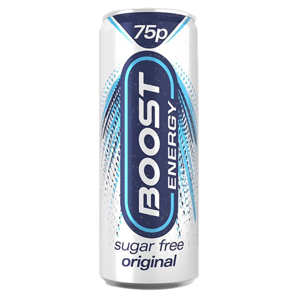A can of Boost - Energy Sugar Free Original - 250ml on a white background. A can of Boost - Energy Sugar Free Original - 250ml on a white background.