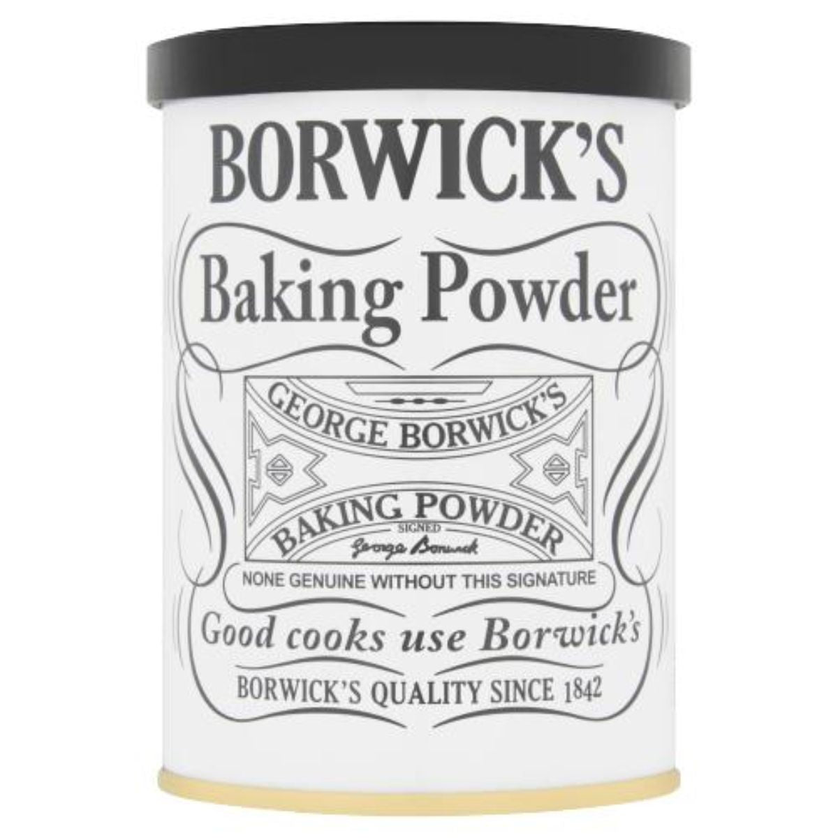 A container of Borwicks - Baking Powder - 100g with the brand's logo and the tagline "good cooks use Borwicks".