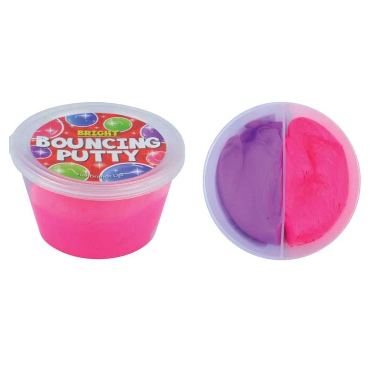 A Bright - Two Tone Colour Bouncing Putty Tub - 1pcs in a plastic container.