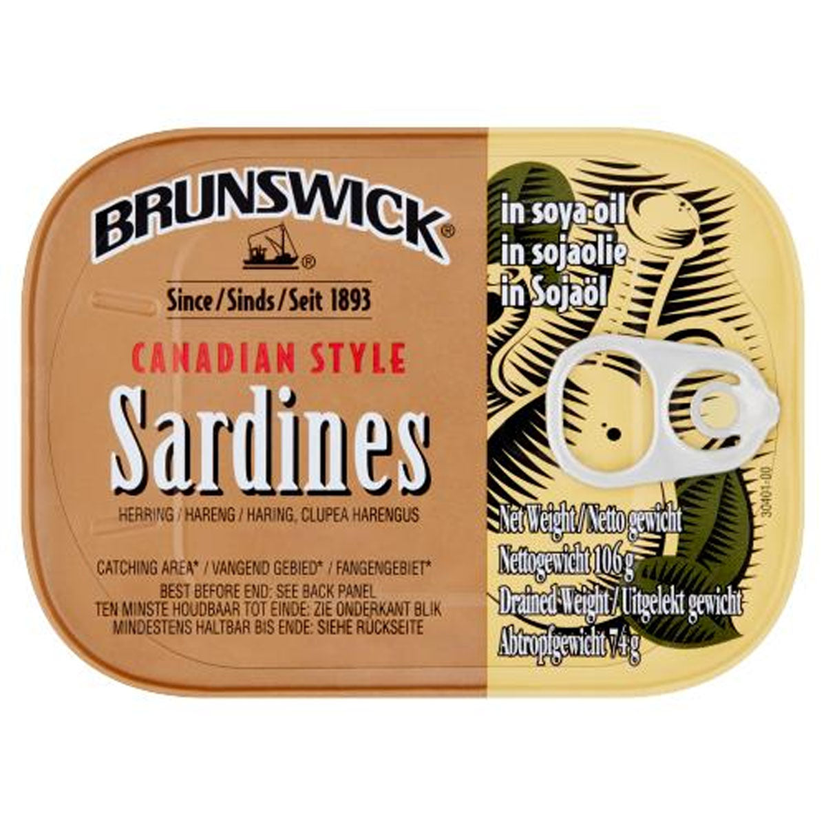 Brunswick - Canadian Style Sardines in Soya Oil - 106g.