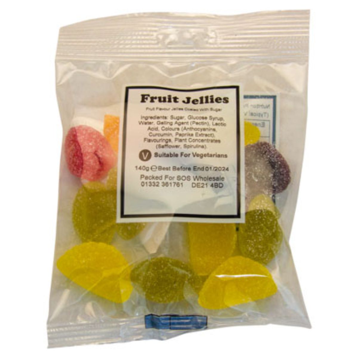A Bumper Bag of Fruit Jellies - 140g on a white background. A Bumper Bag of Fruit Jellies - 140g on a white background.
