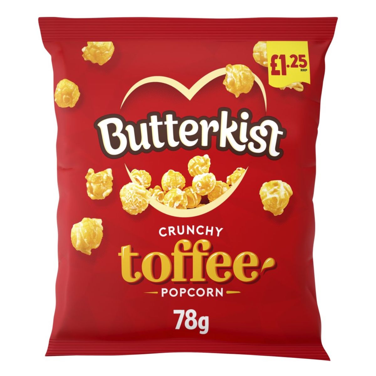 Butterkist - Crunchy Toffee Popcorn - 78g is the product. Butterkist - Crunchy Toffee Popcorn - 78g is the product.