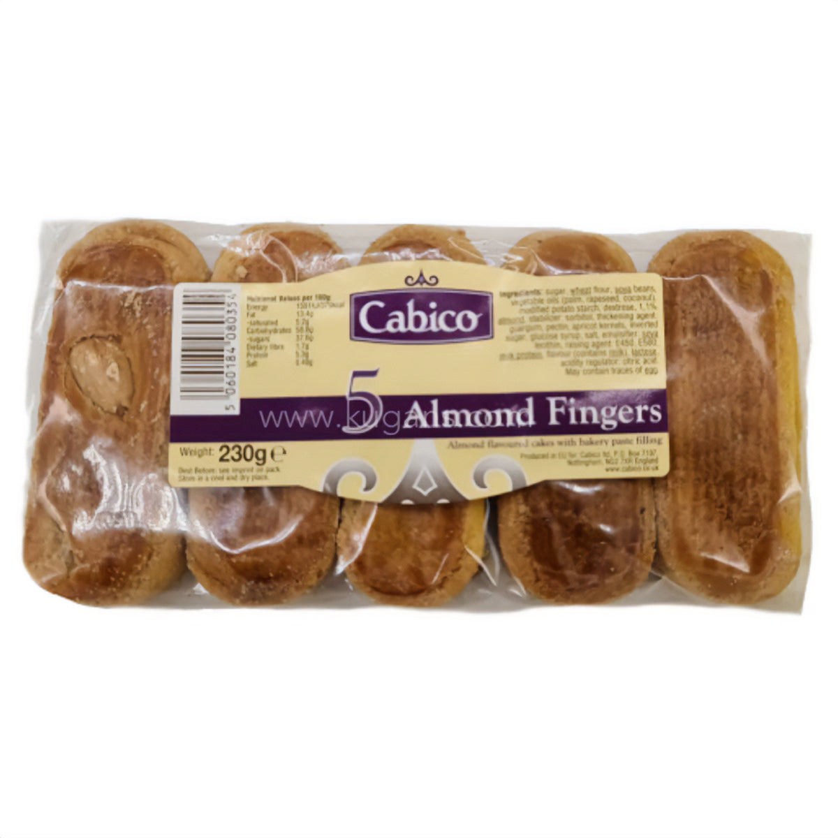Cabico almond fingers in a package.
