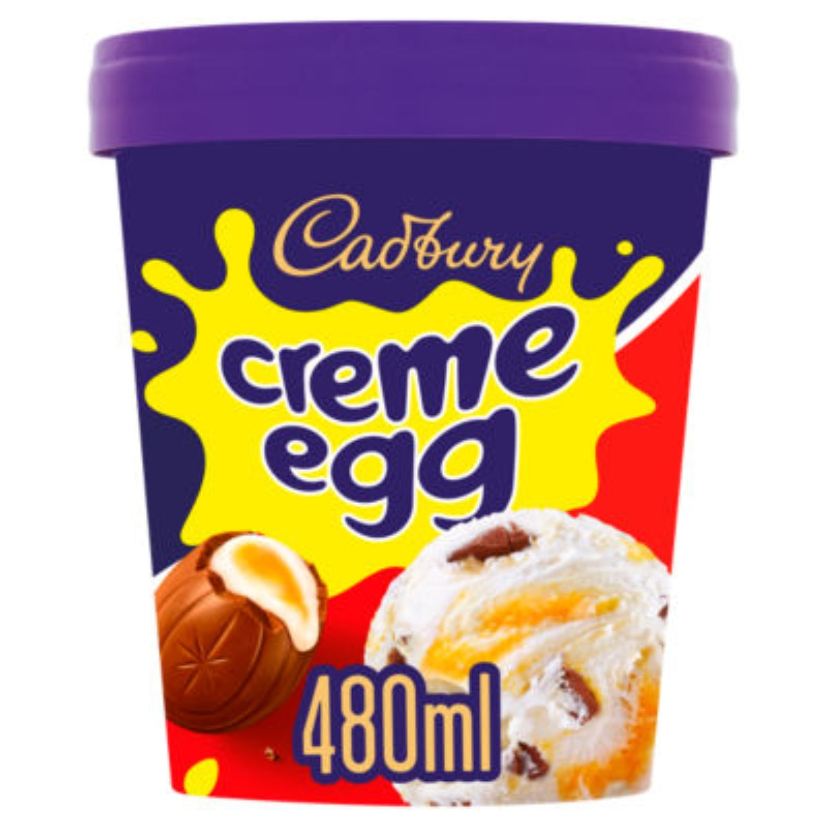 A Cadbury - Creme Egg Ice Cream Tub - 480ml. A Cadbury - Creme Egg Ice Cream Tub - 480ml.