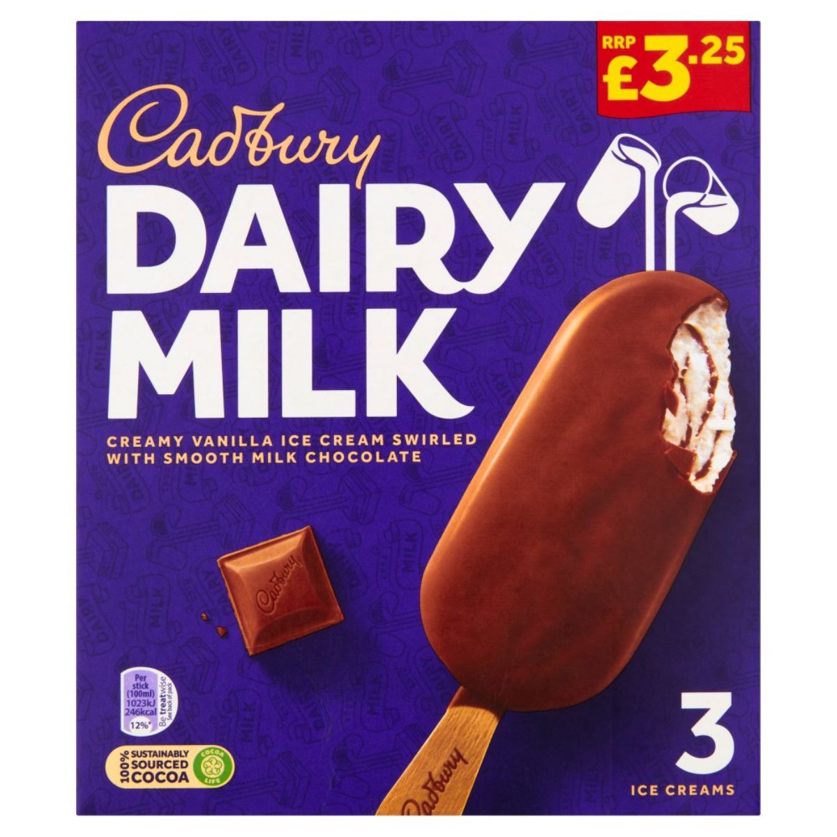 Cadbury - Dairy Milk - 300ml ice cream. Cadbury - Dairy Milk - 300ml ice cream.