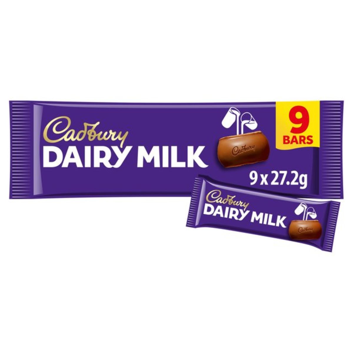 Cadbury - Dairy Milk Chocolate Bar 9 Pack Multipack - 244.8g