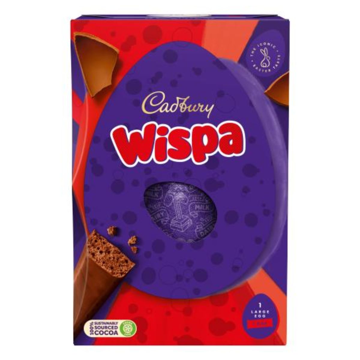 A Cadbury - Wispa Chocolate Easter Egg Large - 182.5g of chocolate candy.