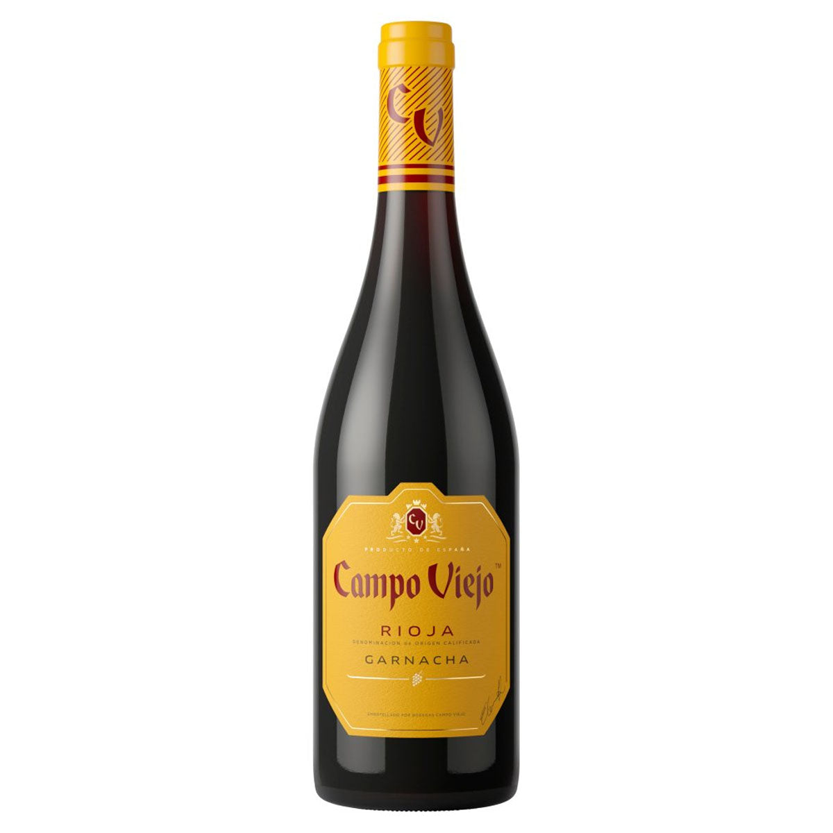 A bottle of Campo Viejo - Rioja Garnacha Red Wine (14% ABV) - 750ml on a white background.