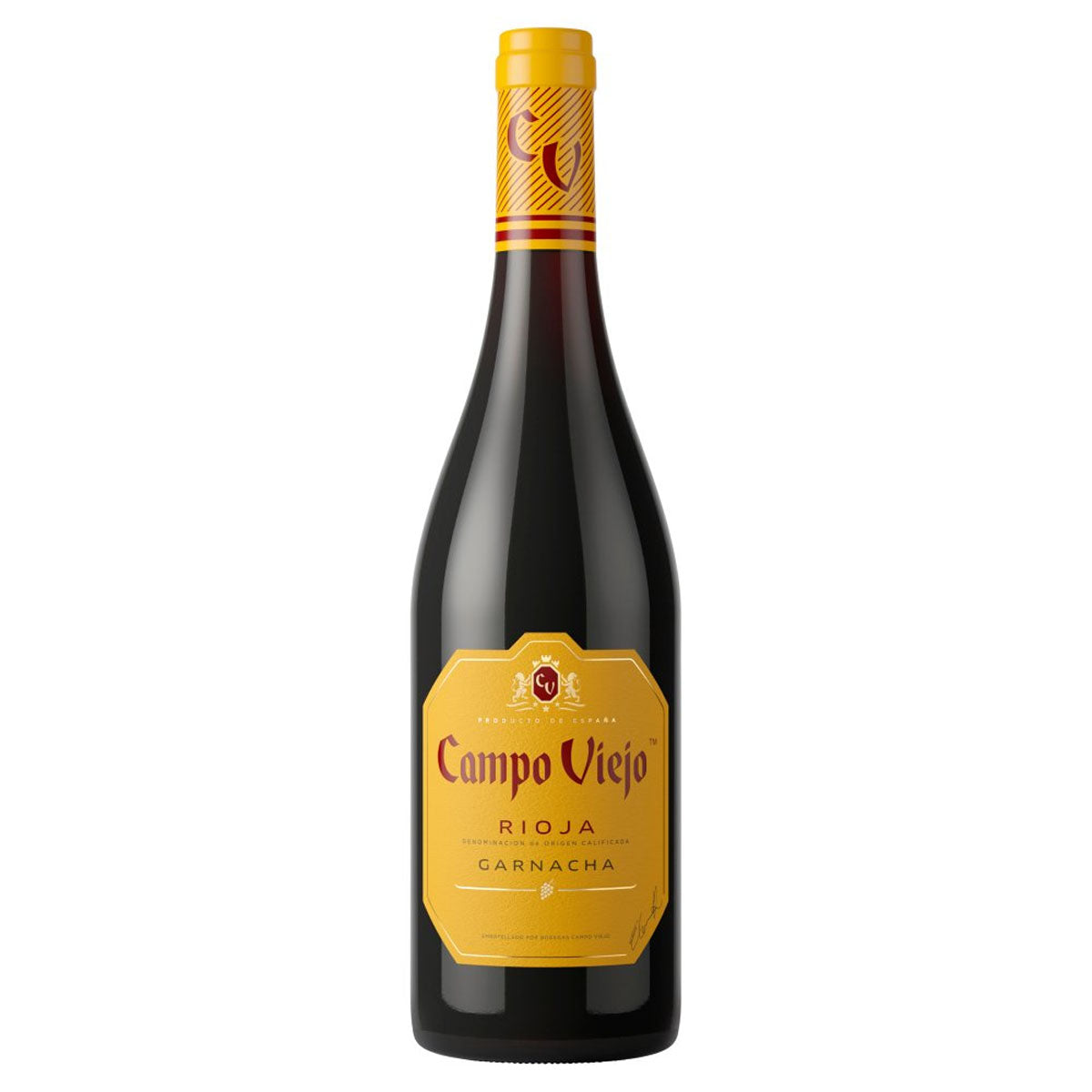 A bottle of Campo Viejo - Rioja Garnacha Red Wine (14% ABV) - 750ml on a white background. A bottle of Campo Viejo - Rioja Garnacha Red Wine (14% ABV) - 750ml on a white background.
