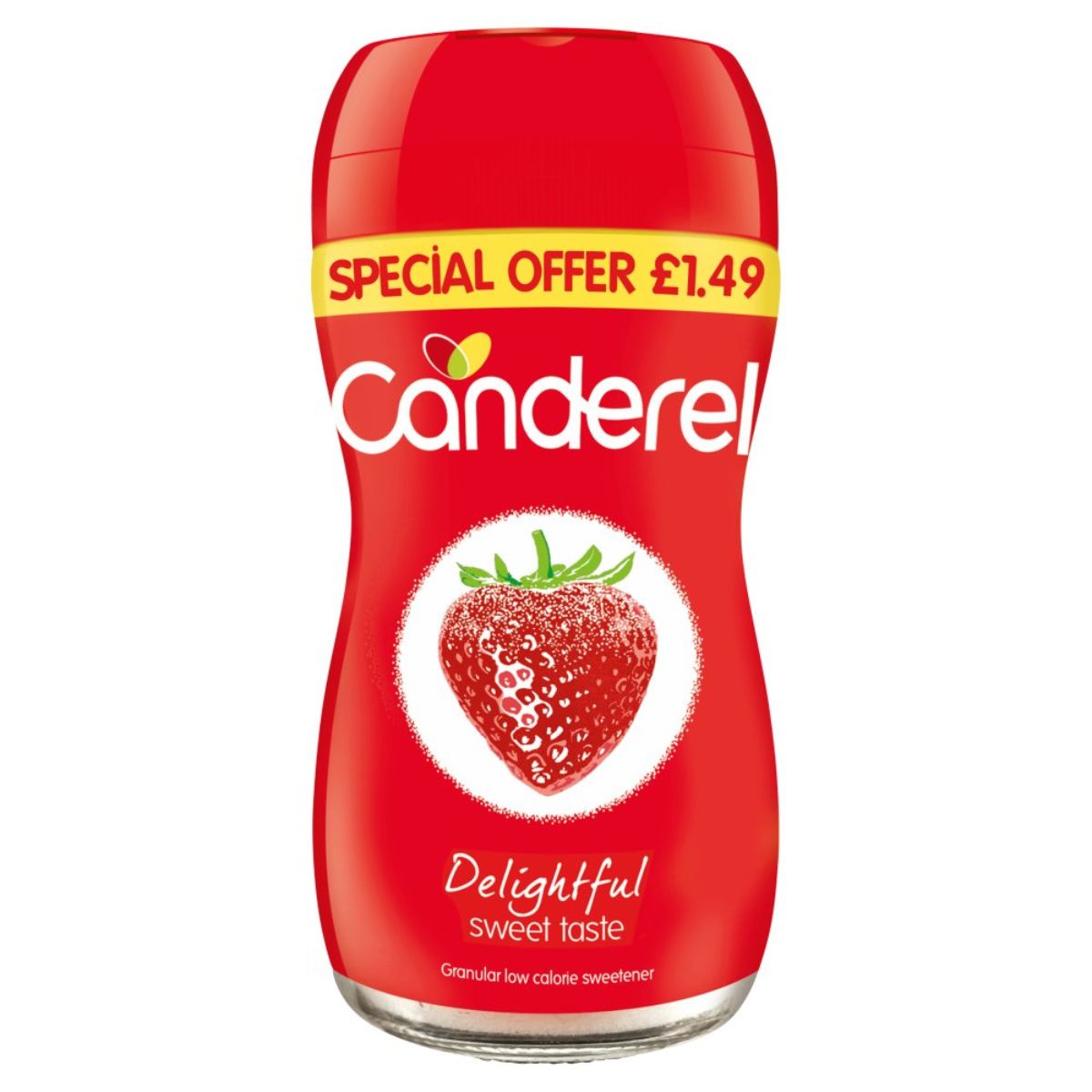 Canderel - Granular Low Calorie Sweetener - 40g strawberry seasoning.