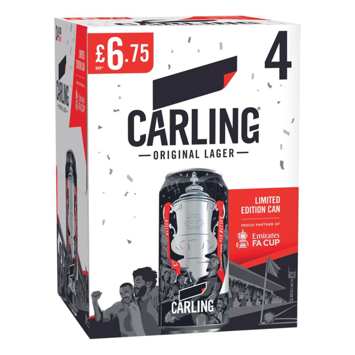 A box of Carling - Original Lager (4% ABV) - 4 x 568ml beer.