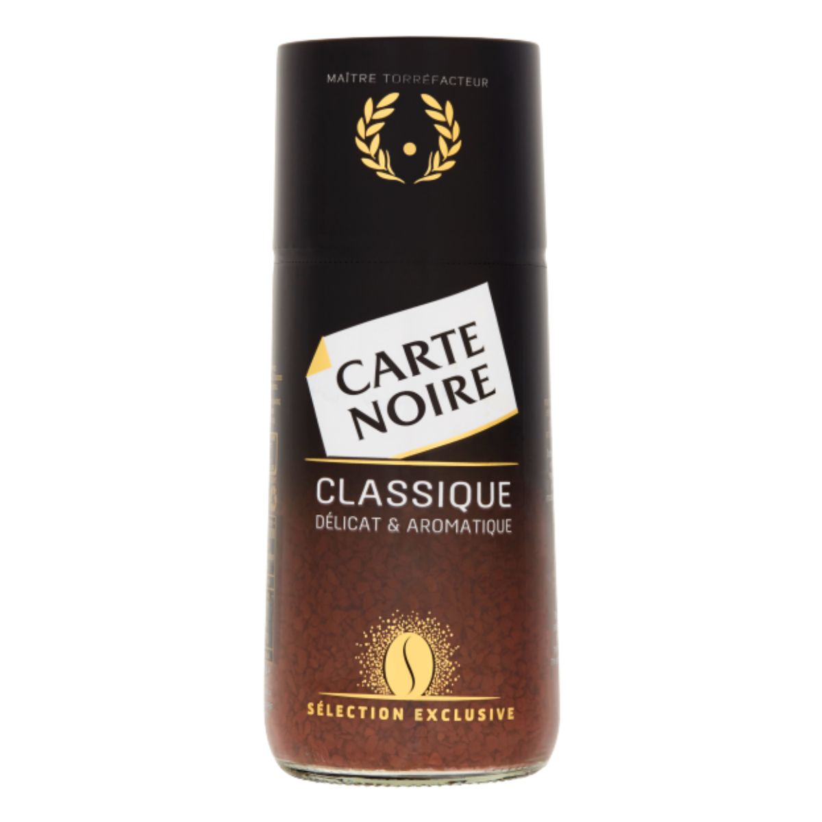 A bottle of Carte Noire - Classique Instant Coffee - 100g on a white background. A bottle of Carte Noire - Classique Instant Coffee - 100g on a white background.