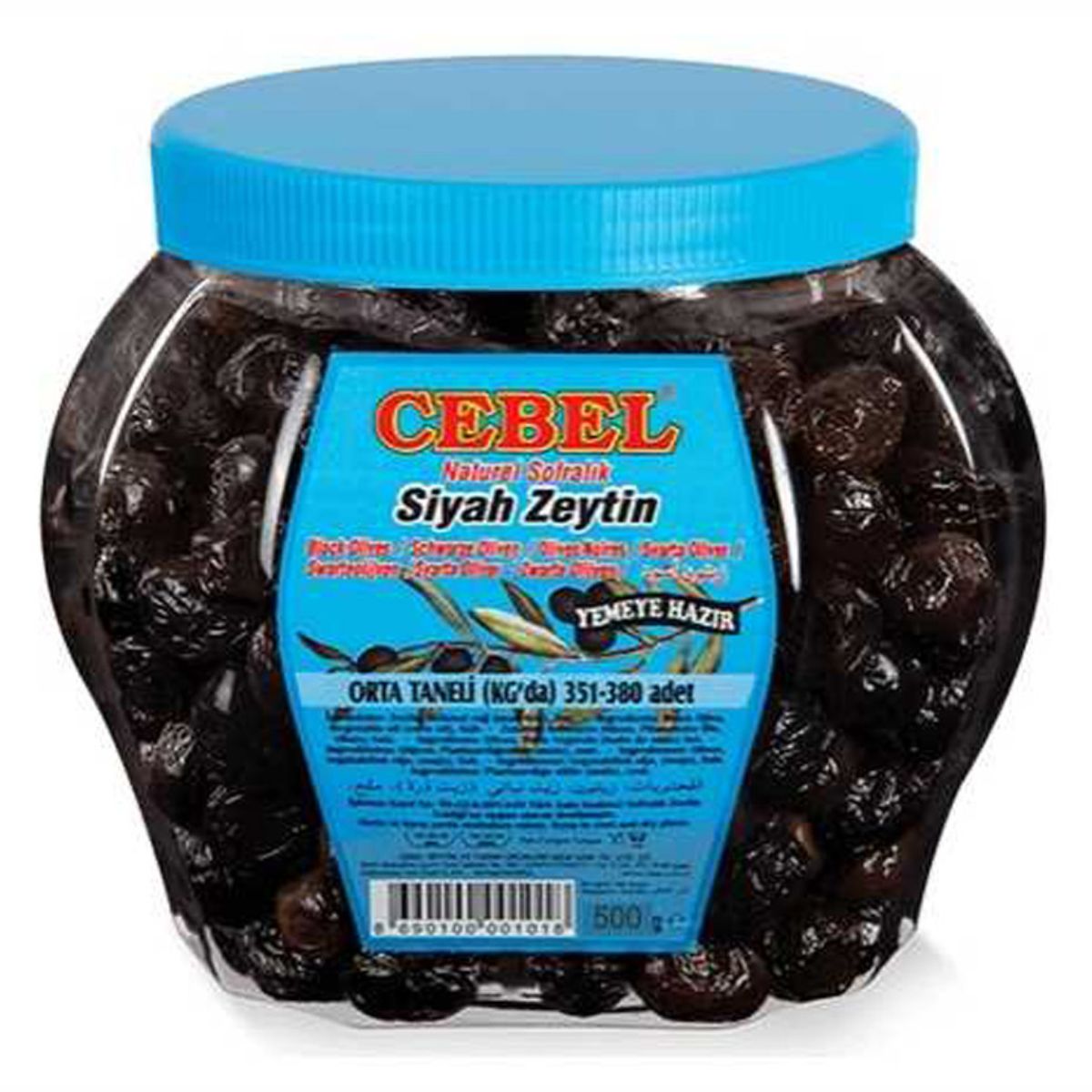 A jar of Cebel - Black Olive - 500g on a white background. A jar of Cebel - Black Olive - 500g on a white background.