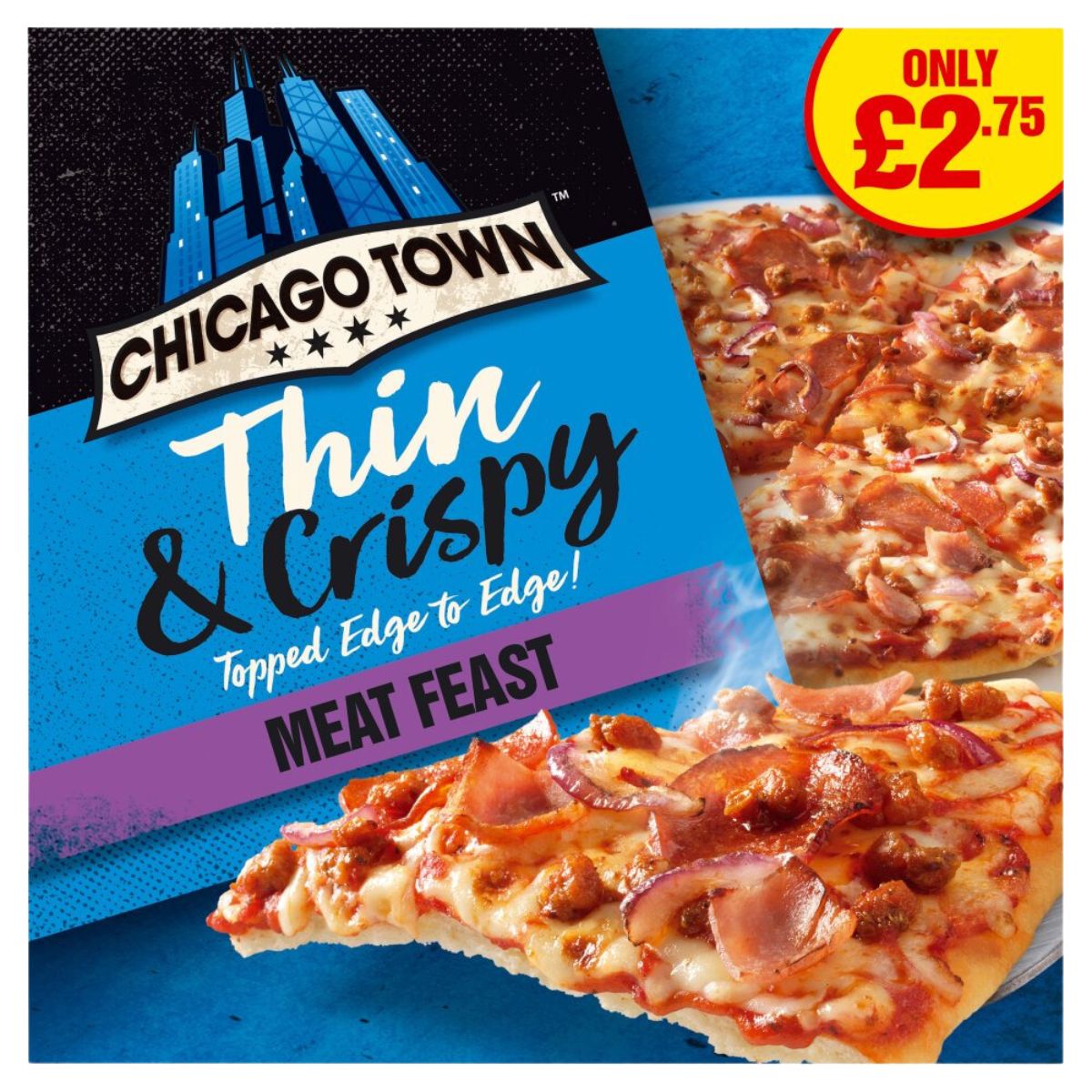 Chicago Town - Thin & Crispy Meat Feast - 305g. Chicago Town - Thin & Crispy Meat Feast - 305g.