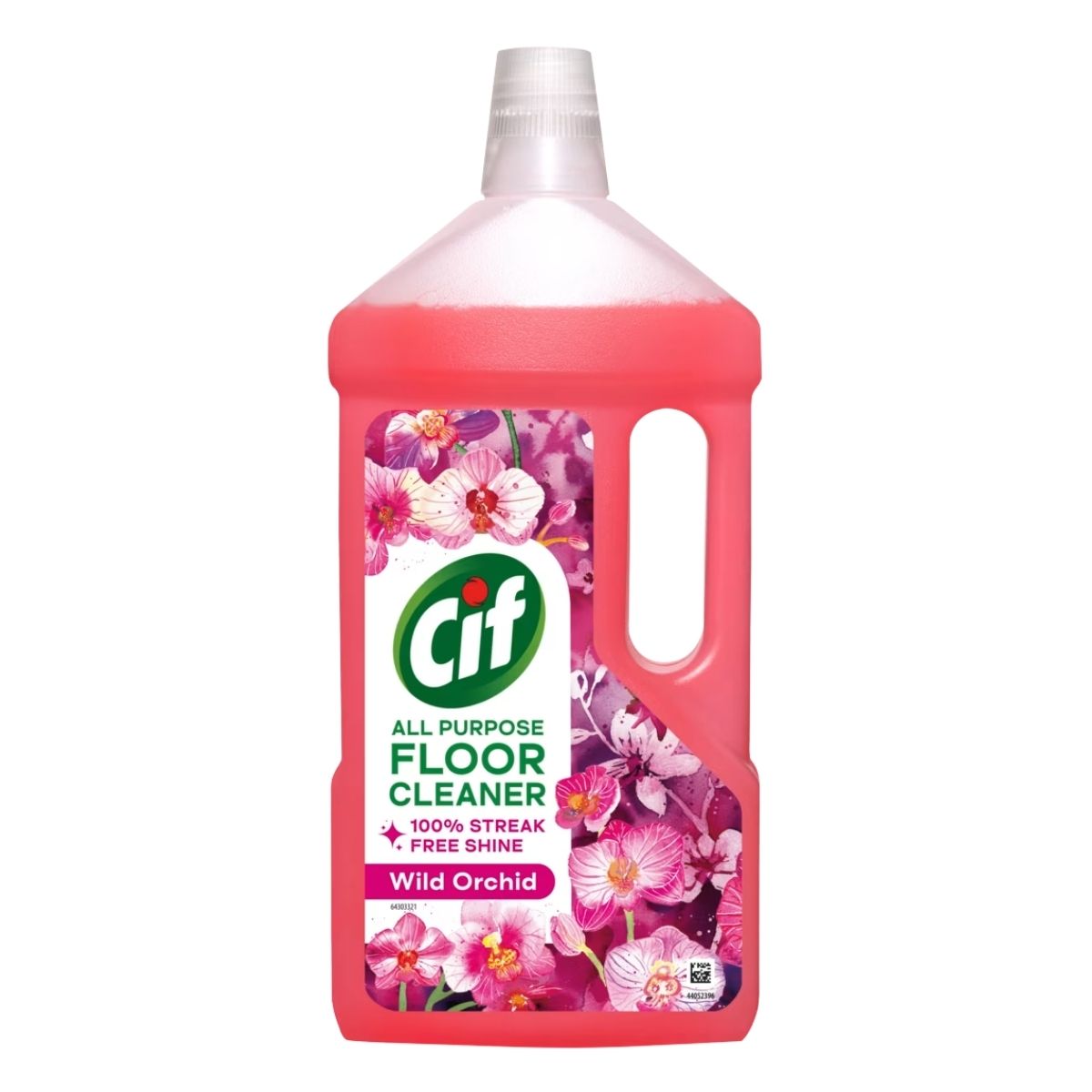 The Cif - All Purpose Floor Cleaner Wild Orchid 950ml promises sparkling floors with its enchanting Wild Orchid scent, featuring a pink liquid container with floral graphics and a convenient handle. The Cif - All Purpose Floor Cleaner Wild Orchid 950ml promises sparkling floors with its enchanting Wild Orchid scent, featuring a pink liquid container with floral graphics and a convenient handle.