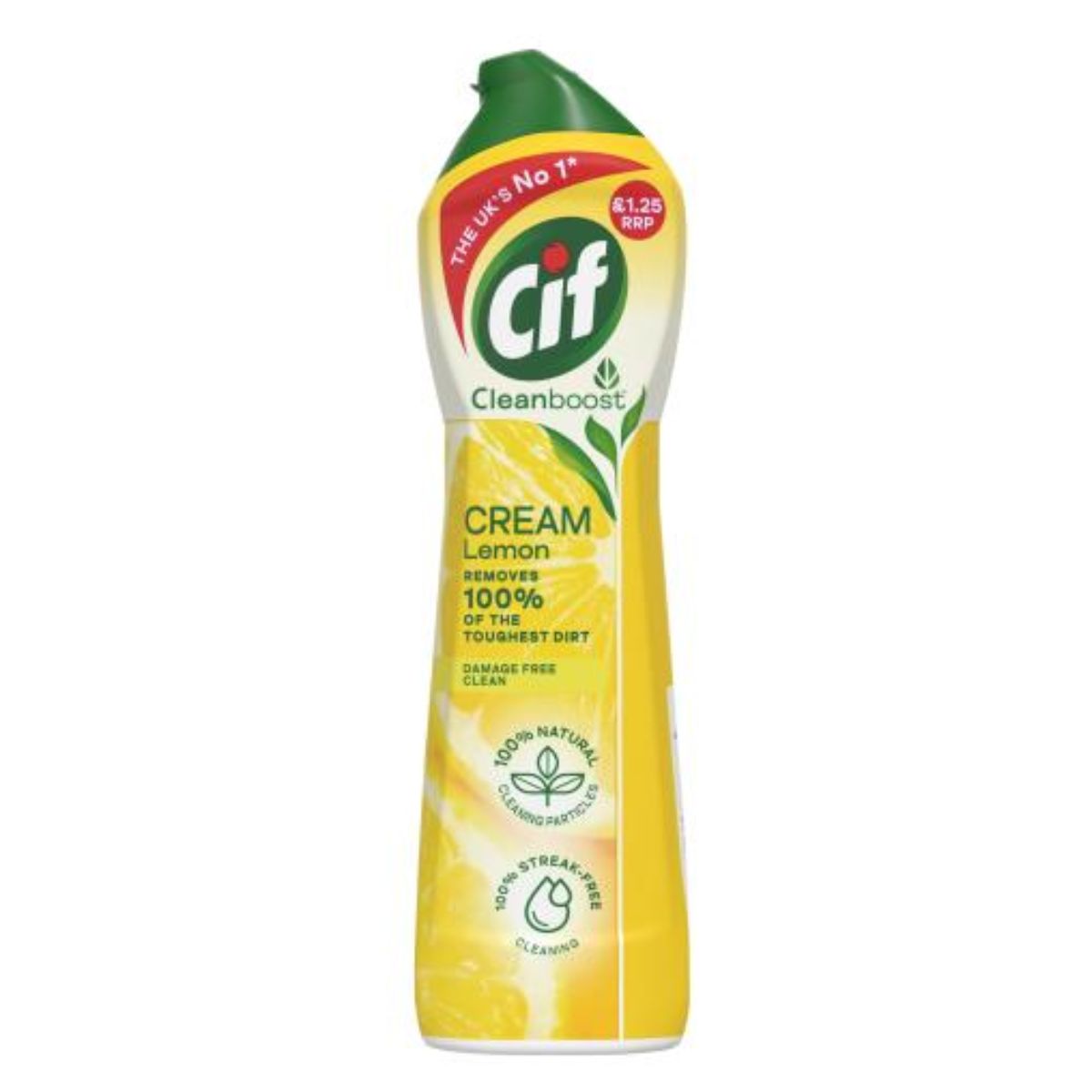 A bottle of Cif - Cream Lemon Fresh - 500ml on a white background.
