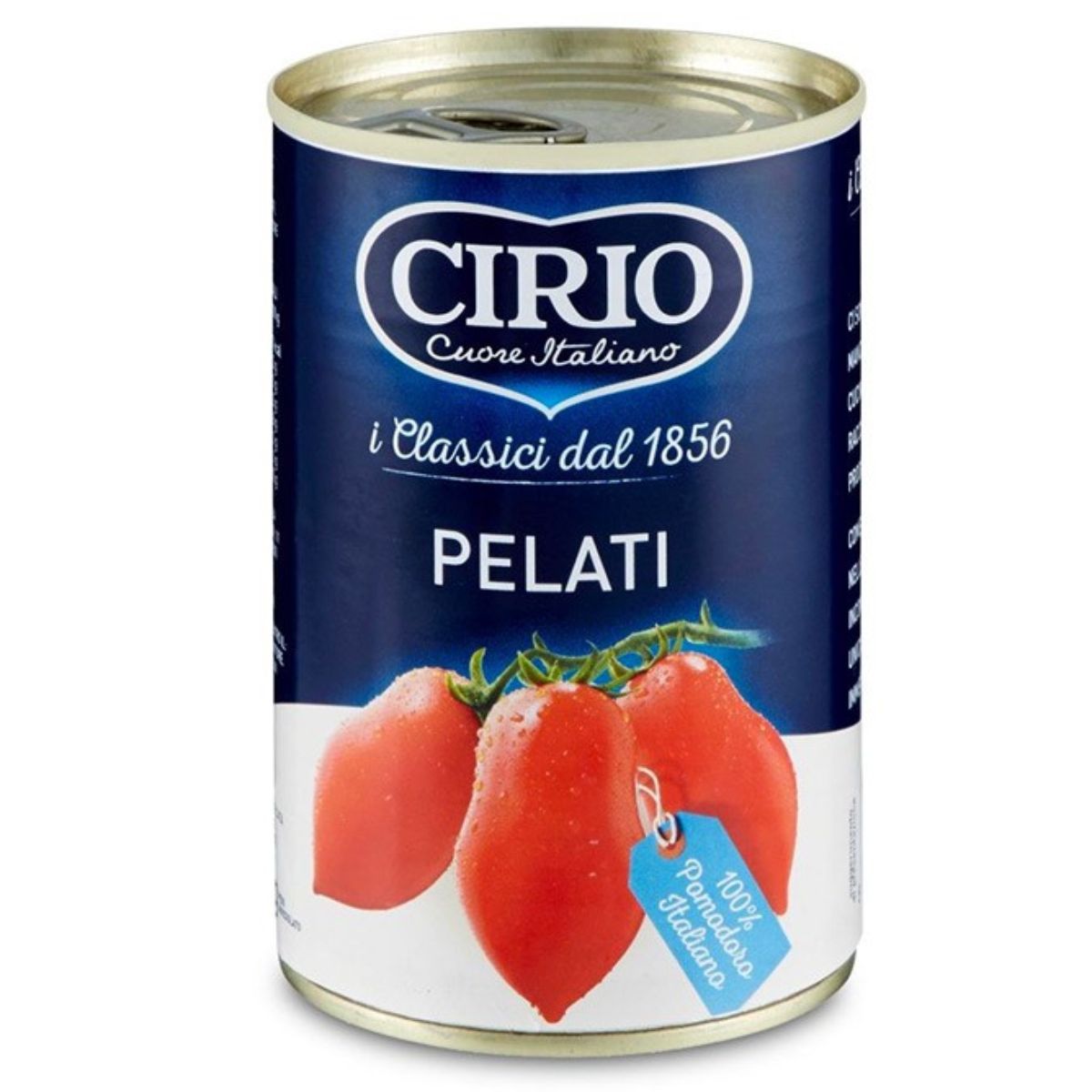 A can of Cirio - Peeled Tomatoes - 400g on a white background.