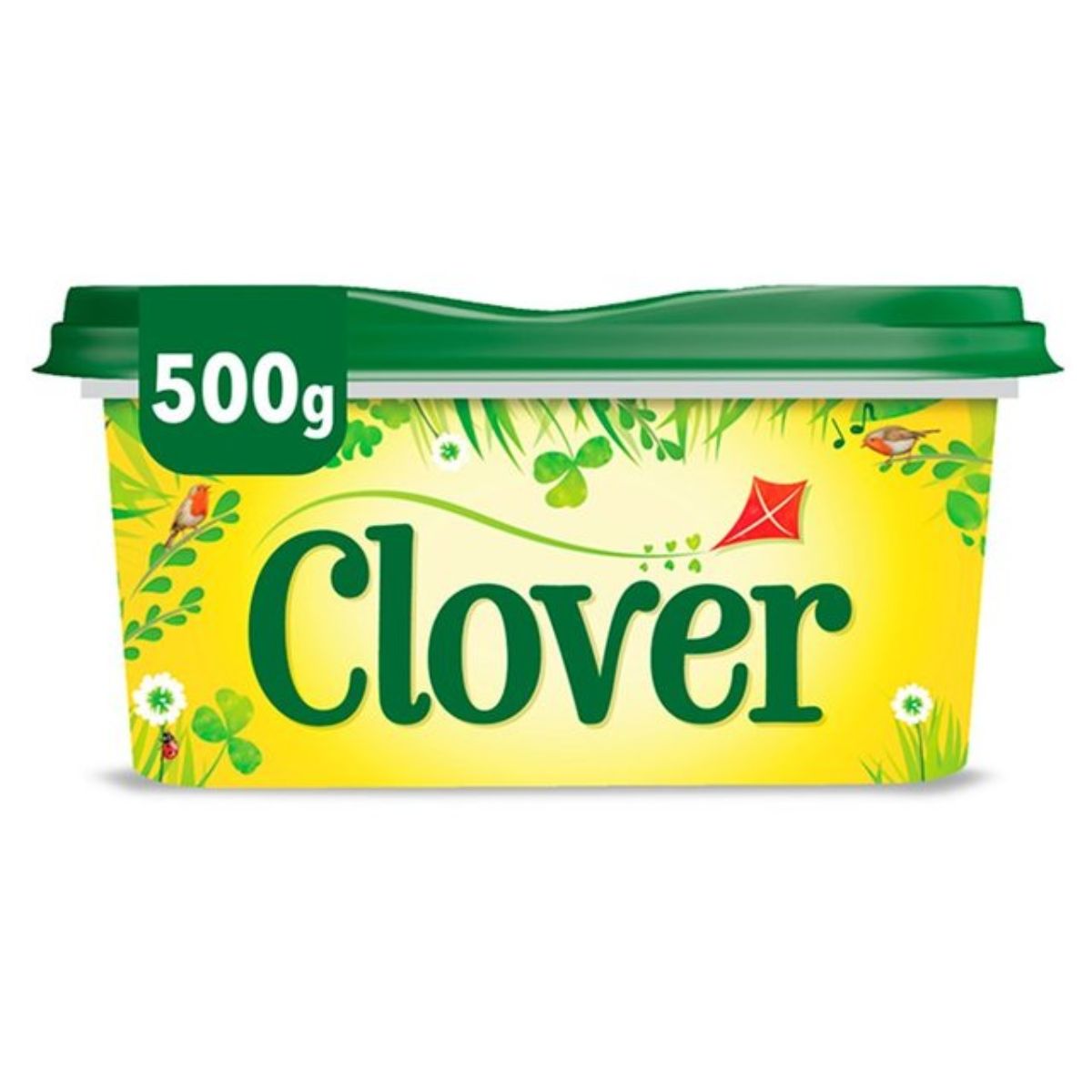 Clover - Spread - 500g tub on a white background. Clover - Spread - 500g tub on a white background.