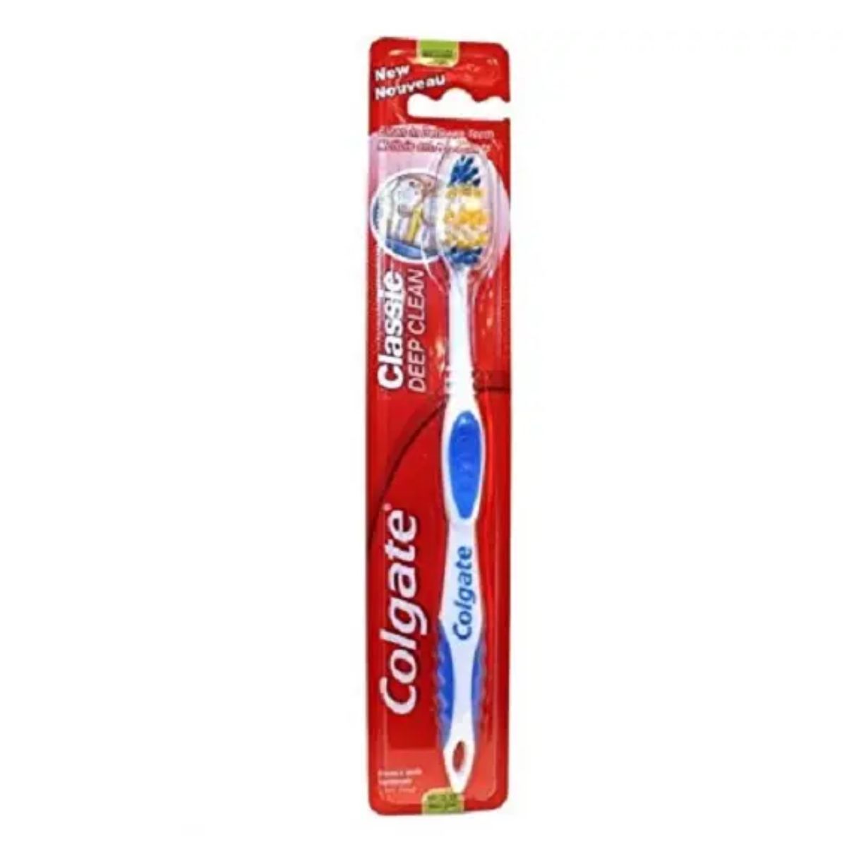 A Colgate - Classic Deep Clean Medium Toothbrush - 1pcs in its packaging. A Colgate - Classic Deep Clean Medium Toothbrush - 1pcs in its packaging.