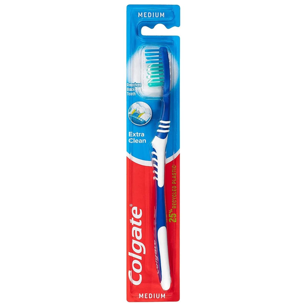 A Colgate - Extra Clean Medium Toothbrush - 1pcs in a package.