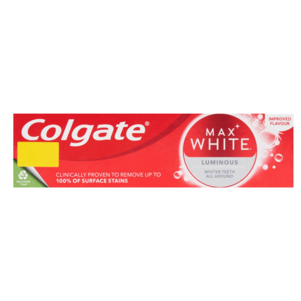 Colgate Max White Luminous whitening toothpaste.