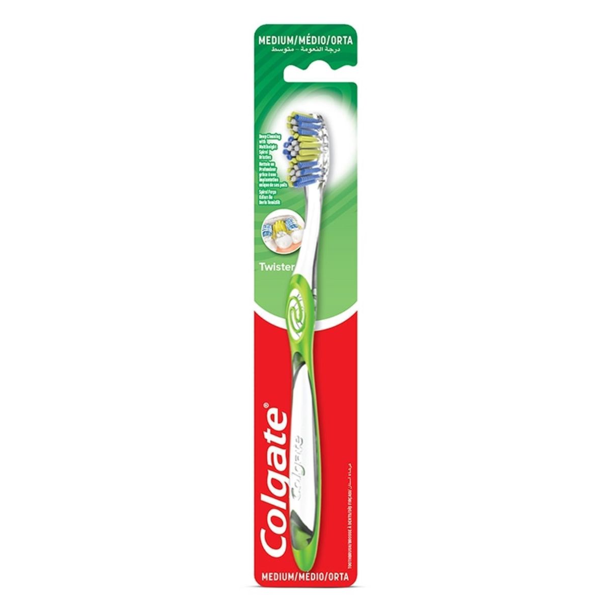 A Colgate - Twisted Toothbrush - 1pcs in a package.