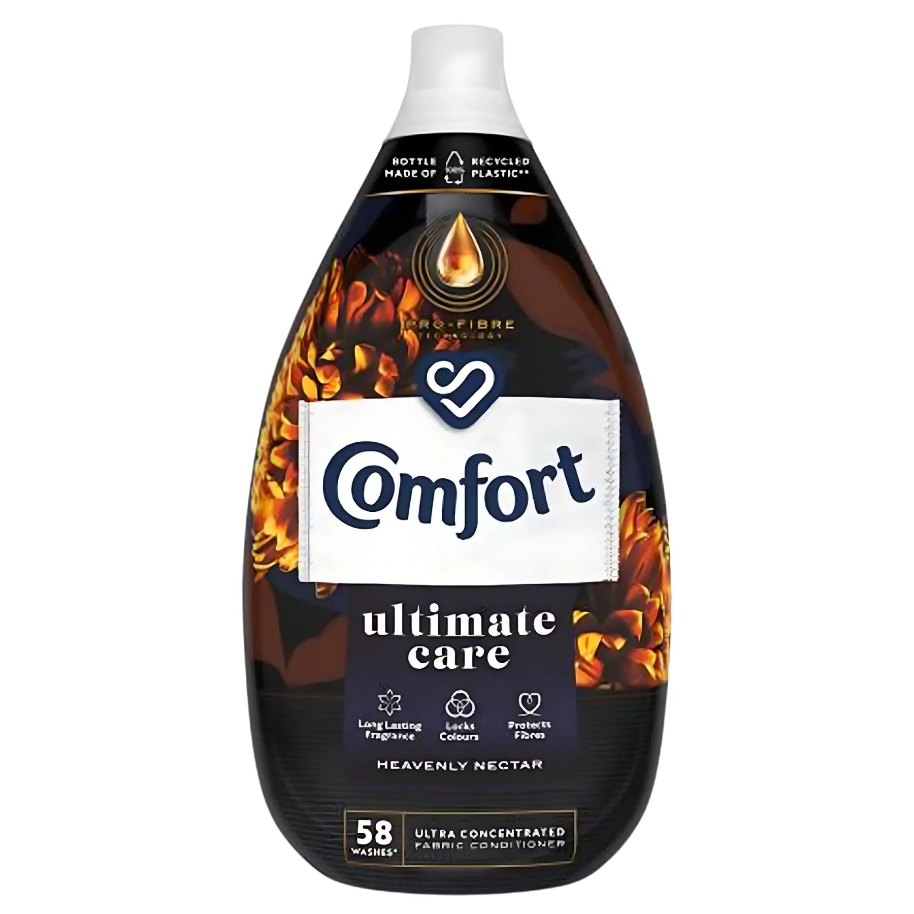 Comfort - Heavenly Nectar Fabric Conditioner, 870ml, gives long-lasting fragrance for up to 58 washes. The packaging is made from recycled plastic. Comfort - Heavenly Nectar Fabric Conditioner, 870ml, gives long-lasting fragrance for up to 58 washes. The packaging is made from recycled plastic.