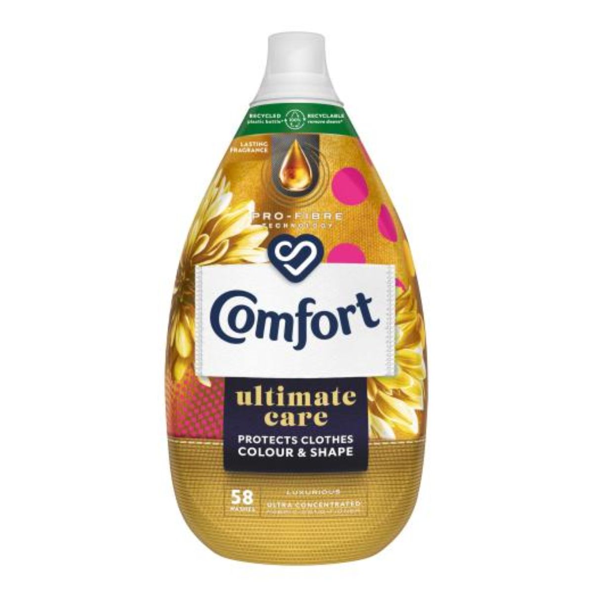 Comfort - Ultra-Concentrated Fabric Conditioner Ultimate Care Luxurious 58 Wash - 870ml ultimate care liquid laundry detergent.