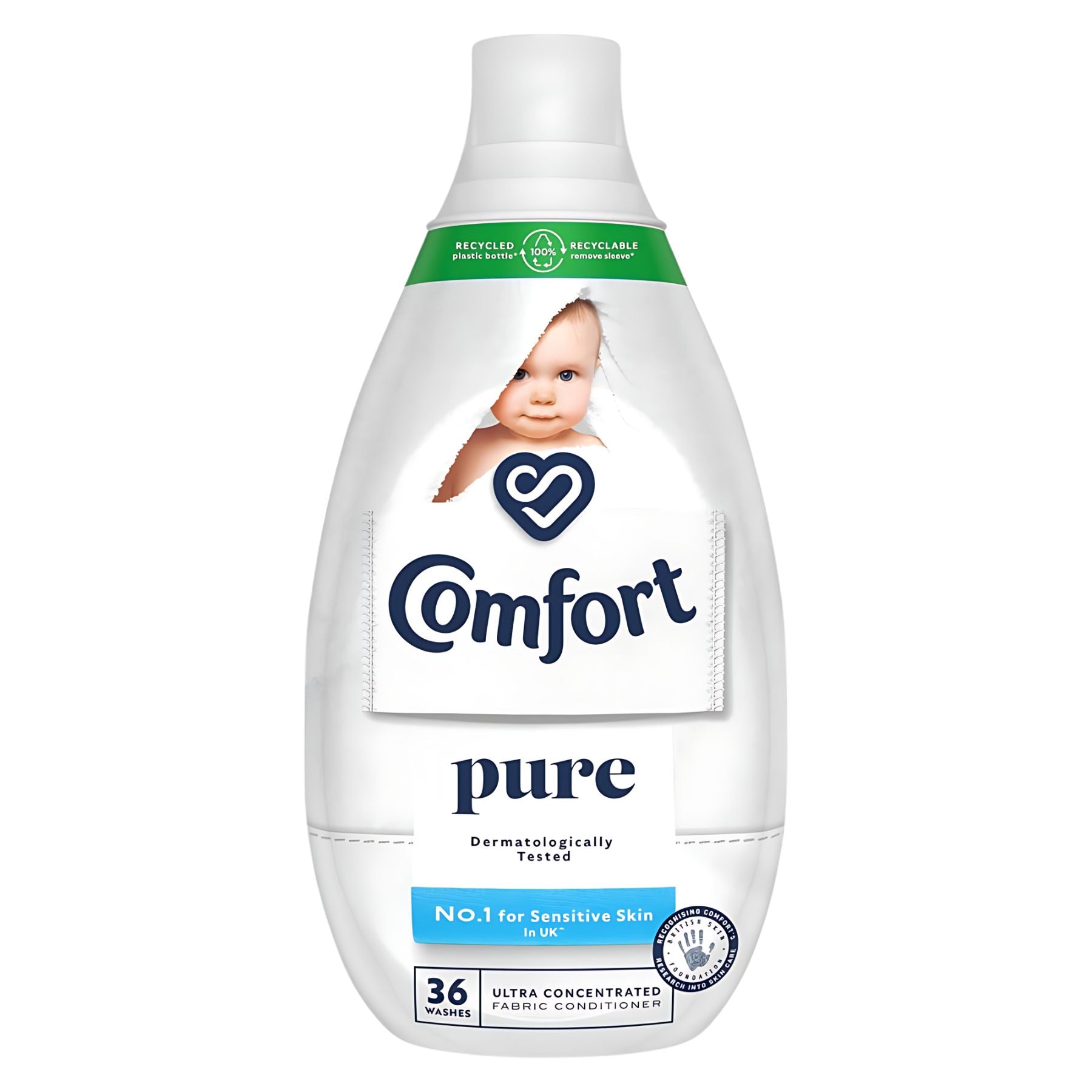 Comfort Ultra Concentrated Fabric Conditioner Pure, 540 ml, dermatologically tested and suitable for sensitive skin, provides up to 36 washes. Comfort Ultra Concentrated Fabric Conditioner Pure, 540 ml, dermatologically tested and suitable for sensitive skin, provides up to 36 washes.