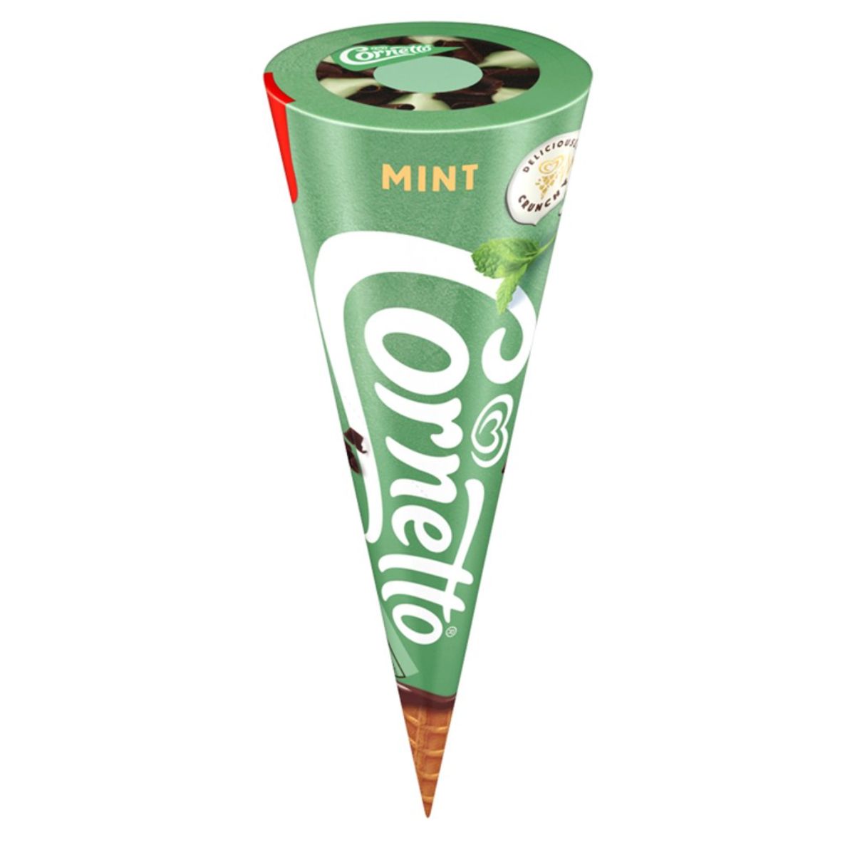 A Cornetto - Mint - 120ml of ice cream with a mint flavor.
