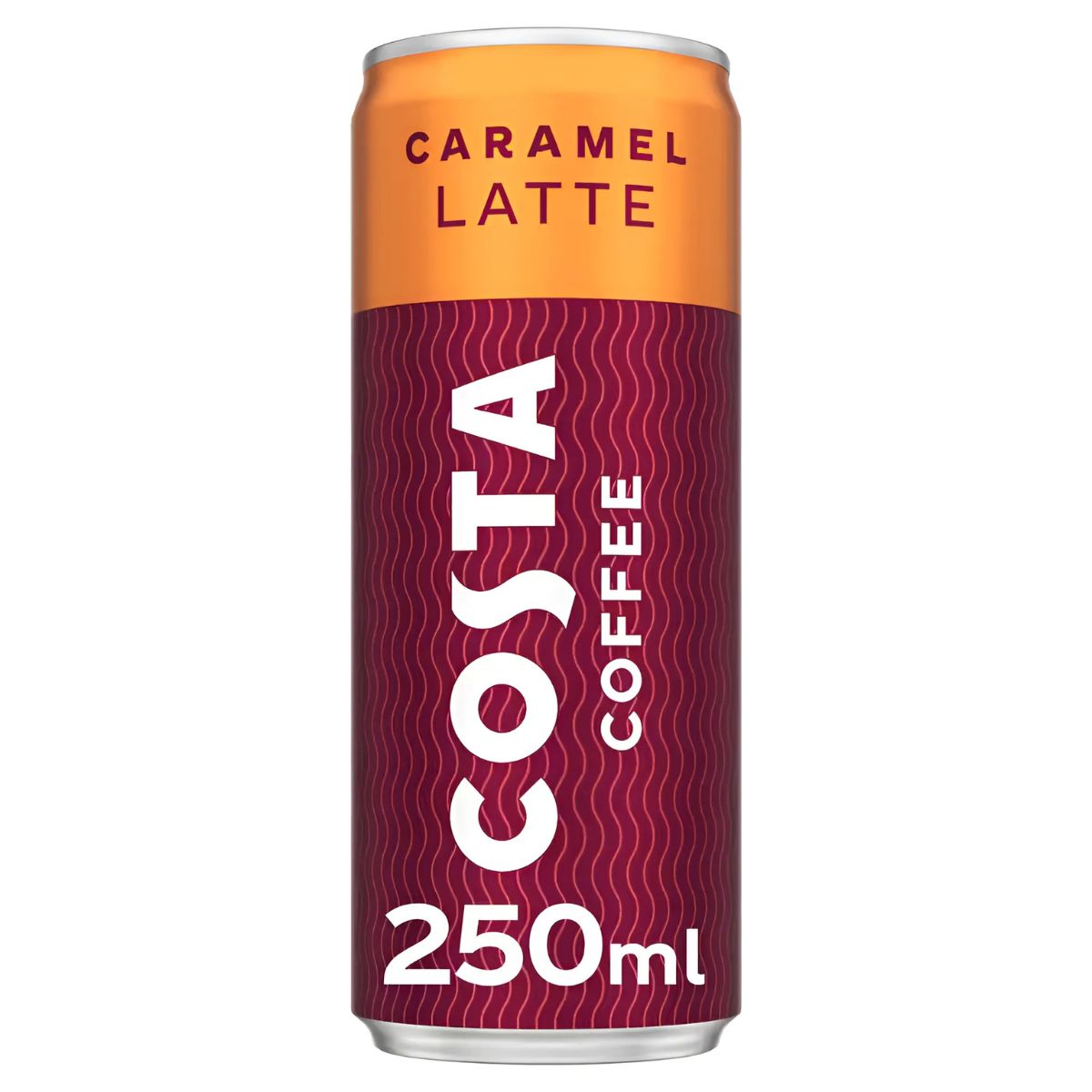 A 250ml Costa - Caramel Latte Coffee features an orange and maroon can with bold white text, offering a delicious ready-to-drink coffee option for caramel latte enthusiasts. A 250ml Costa - Caramel Latte Coffee features an orange and maroon can with bold white text, offering a delicious ready-to-drink coffee option for caramel latte enthusiasts.