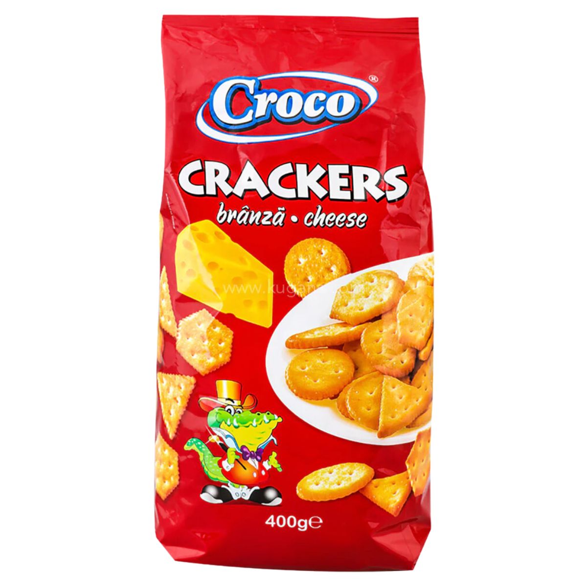 Croco - Crackers Cheese - 400g with cheddar cheese.